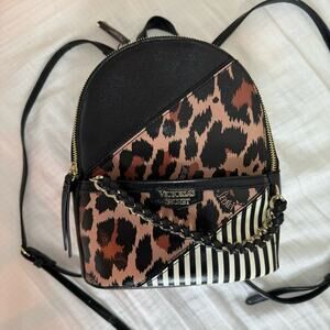 NWT Victoria's Secret Leopard and Stripe Backpack Special Edition.